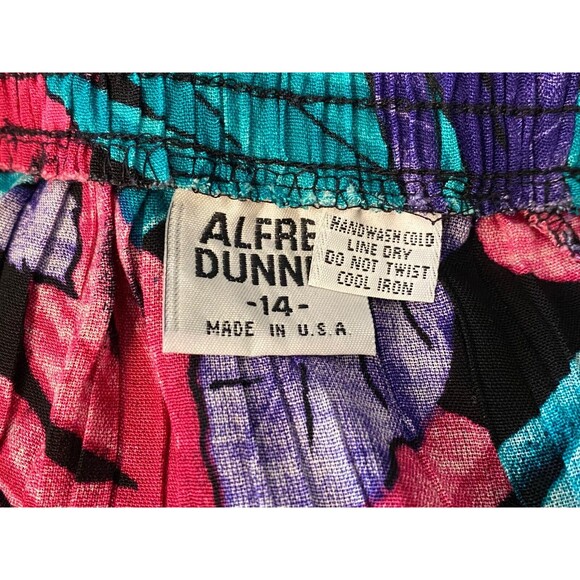 ALFRED DUNNER Womens 14 Tropical Midi Skirt Floral Vintage USA Made Cruise Beach - Picture 6 of 6